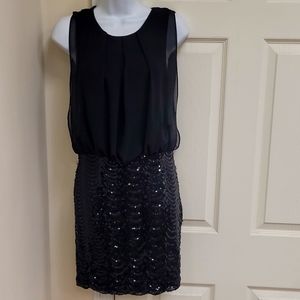 Papaya mini dress with sequences bottom sz S